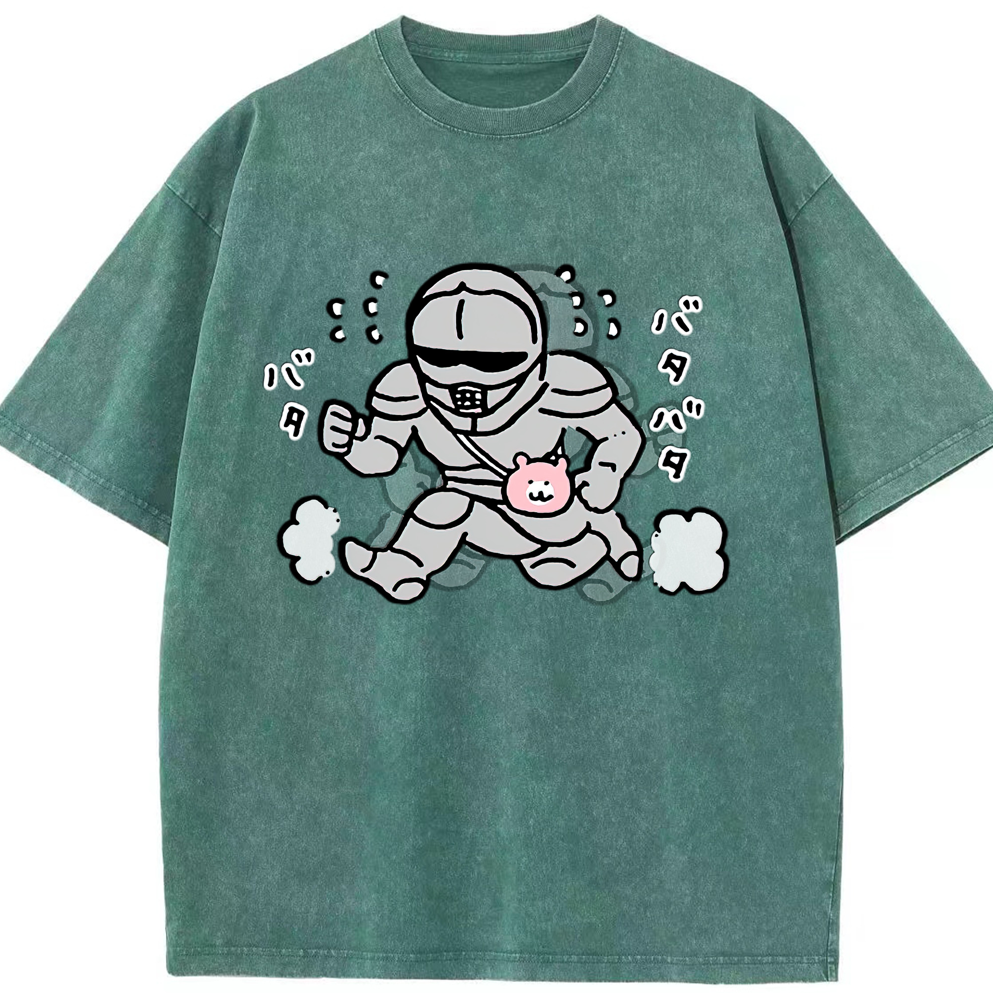 （画像用） ちいかわ 労働の鎧さん Chii-kawa Mr. Armor of Labor 綿100% ヴィンテージ風 半袖Tシャツ（フロントプリント）